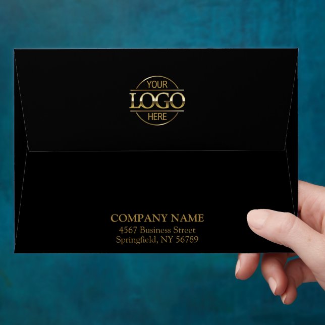 Modern Business Custom Logo Professional Black Envelope (Hand)