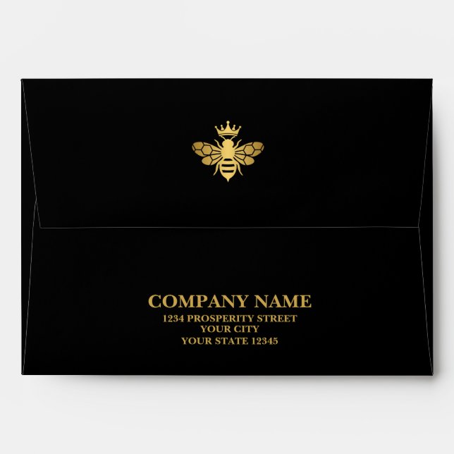 Modern Business Custom Logo Professional Black Envelope (Back (Top Flap))