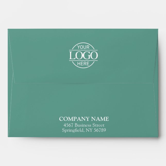Modern Business Custom Logo Professional Teal Envelope (Back (Top Flap))