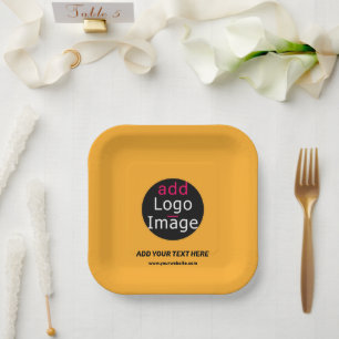 Modern Business Custom Macaroni & Cheese Hue Paper Plate