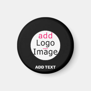 Modern Business Customisable Add Logo Black  Magnet