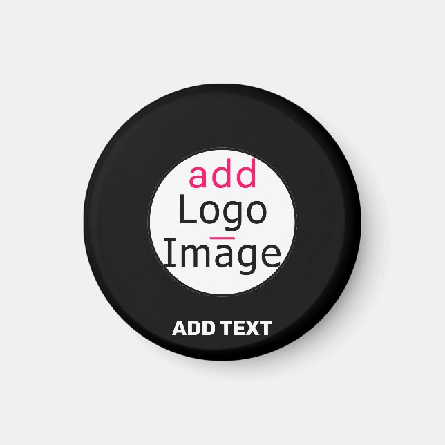 Modern Business Customisable Add Logo Black  Magnet (Front)