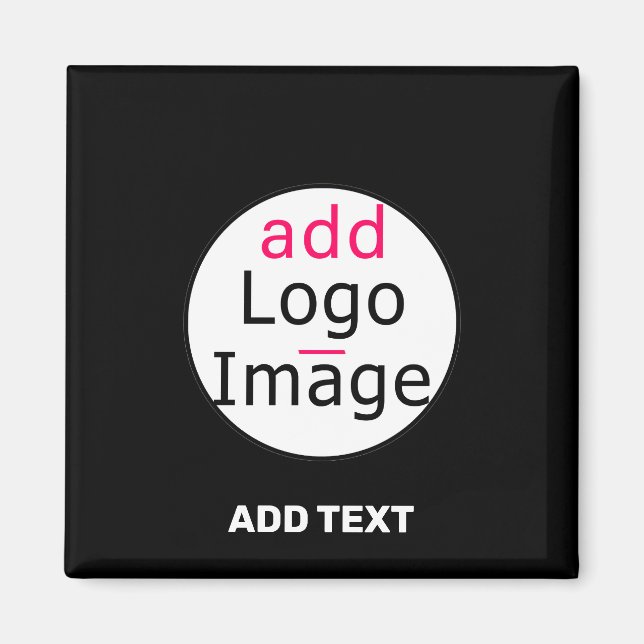 Modern Business Customisable Promo Black  Magnet (Front)