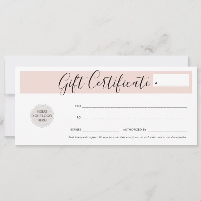 MODERN BUSINESS elegant business voucher pink logo Invitation (Front)