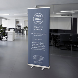 Modern Business Event Promotion Marketing Navy Retractable Banner