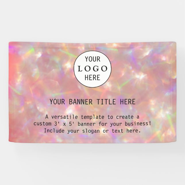 Modern Business Feminine Blush Pink Custom Logo Ba Banner (Horizontal)