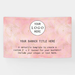 Modern Business Feminine Blush Pink Custom Logo Ba Banner