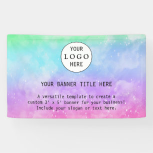 Modern Business Feminine Blush Pink Custom Logo Banner