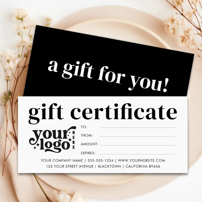 Modern Business Gift Certificate With Custom Logo (Modern Business Gift Certificate With Custom Logo)
