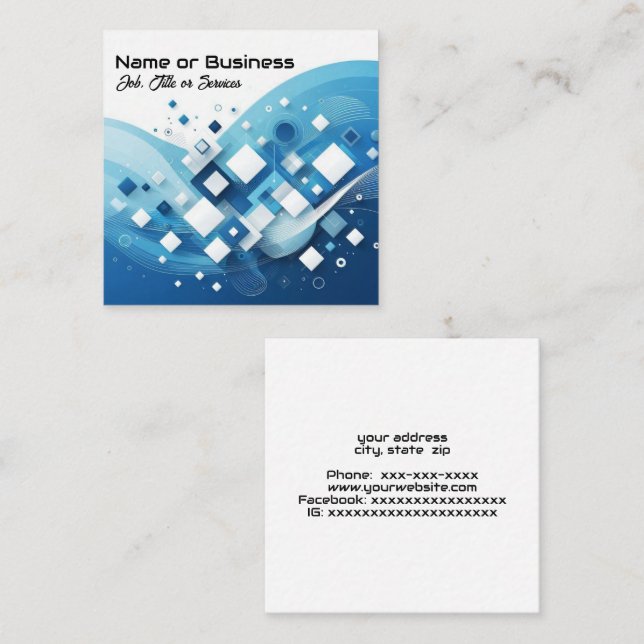 Modern business graphics square business card (Front/Back)