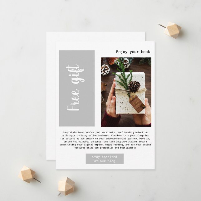 Modern Business Grey Free Gift Email  Promotional  Announcement (Front/Back In Situ)