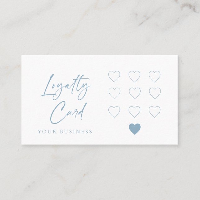 Modern business heart 10 item Loyalty card (Front)