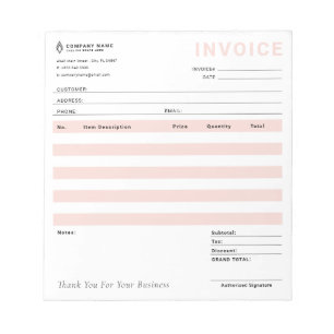 Modern Business Invoice Order Sales Receipt Notepad
