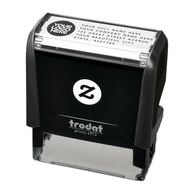 Modern Business Logo Address Self-inking Stamp (Product)