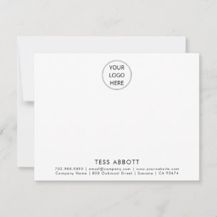 Modern Business Logo And Name Flat Note Card