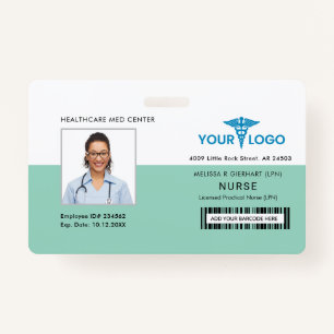 Modern Business Logo and Nurse Photo ID ID Badge