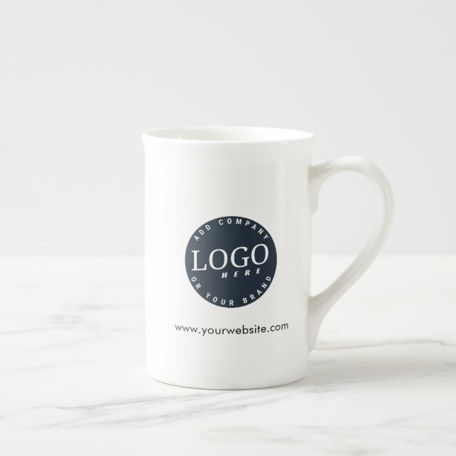 Modern Business Logo and Website Custom Bone China Mug (Right)