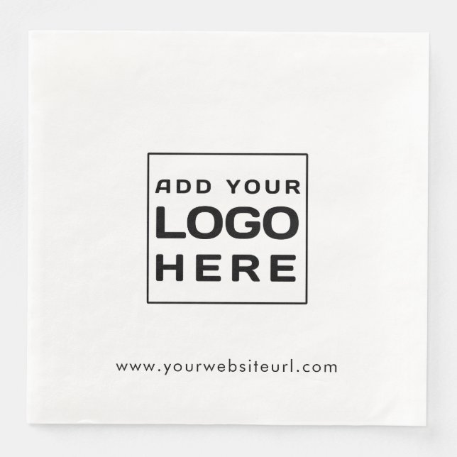 Modern Business Logo and Website Custom Paper Napkin (Front)