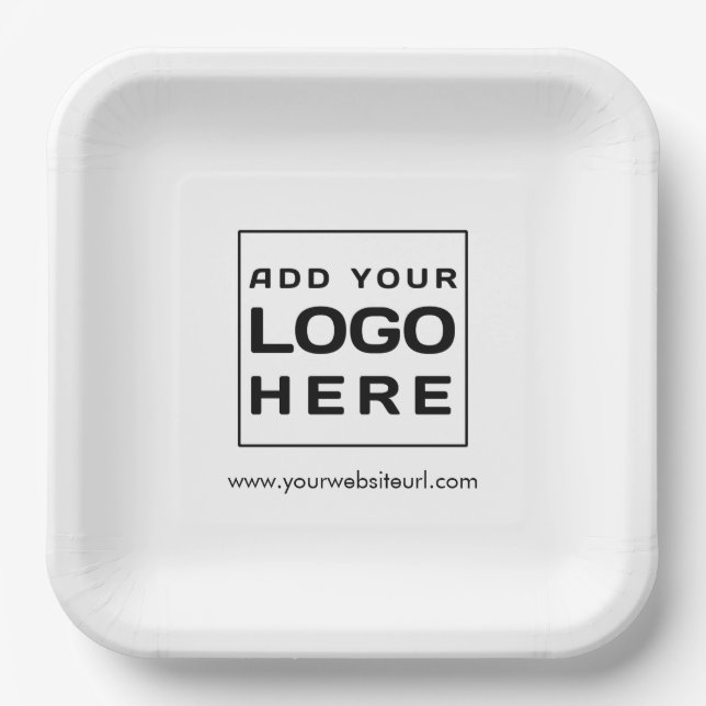 Modern Business logo and Website Minimal Paper Plate (Front)