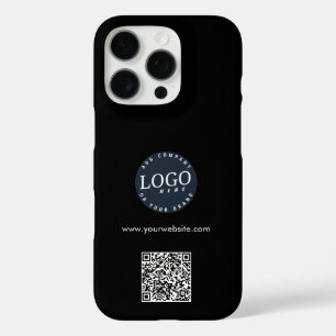 Modern Business Logo and Website QR Code Custom iPhone 16 Pro Case