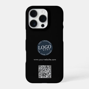 Modern Business Logo and Website QR Code Custom iPhone 16 Pro Case