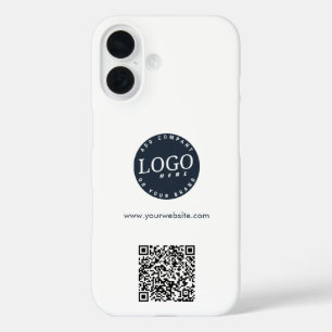 Modern Business Logo and Website QR Code Employees iPhone 16 Case