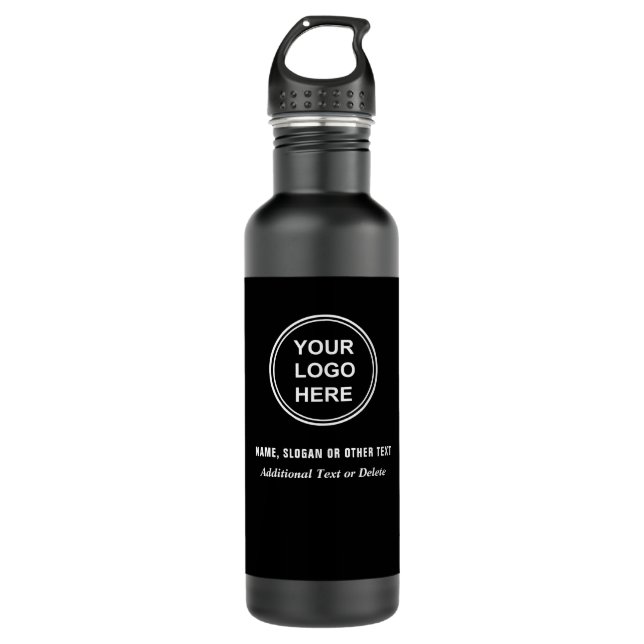 Modern Business Logo Black 710 Ml Water Bottle (Front)