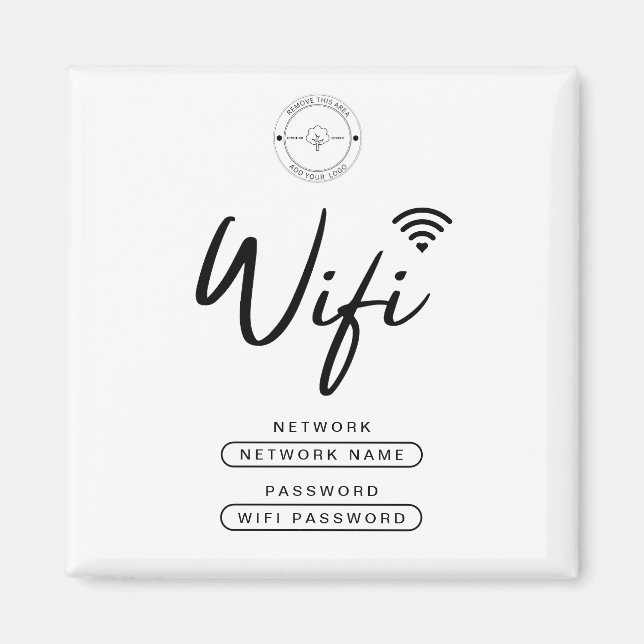 Modern Business Logo Black and White Wifi Details  Magnet (Front)