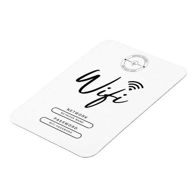 Modern Business Logo Black and White Wifi Details  Magnet (Left Side)