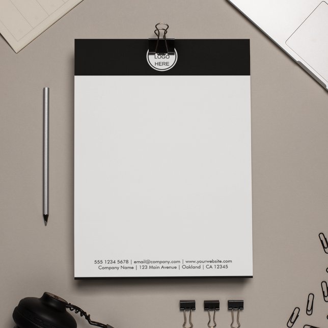 Modern Business logo Black Border Company Mail Custom Letterhead (Creator Uploaded)