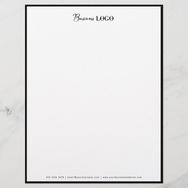 Modern Business Logo Black Border Letterhead (Front)