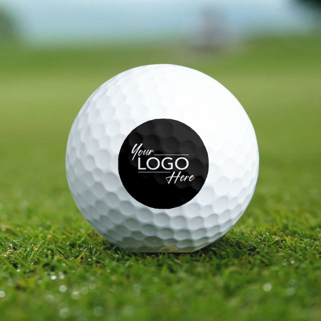 Modern Business Logo Black Golf Balls (Creator Uploaded)
