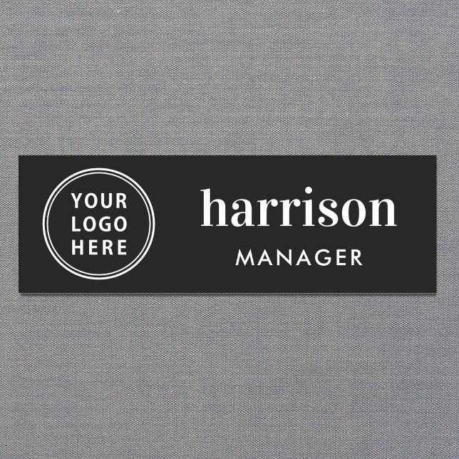 Modern Business Logo Black Name Tag (Creator Uploaded)