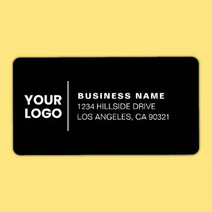 Modern Business Logo Black & White Return Address Label