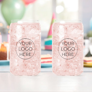 Modern Business Logo Branding Can Glass