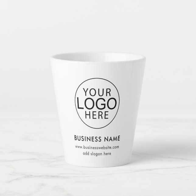 Modern Business Logo Cafe Promotional Swag Latte Mug (Front)