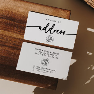 Modern Business Logo Change of Address Script  Card