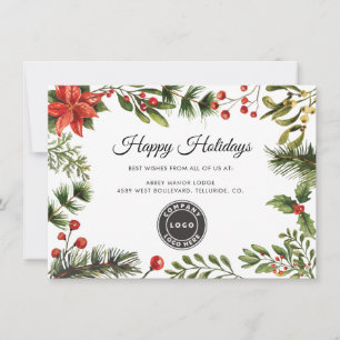 Modern Business Logo Christmas Holiday Card