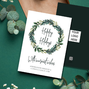 Modern Business Logo Christmas Holiday Card