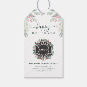 Modern Business Logo Christmas Holiday Corporate Gift Tags