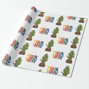 Modern Business Logo Christmas Tree Holiday Wrapping Paper