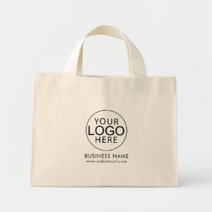 Modern Business Logo Clients Swag Custom Mini Tote Bag