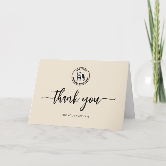 Modern Business Logo Company Custom Thank You Card (Front)