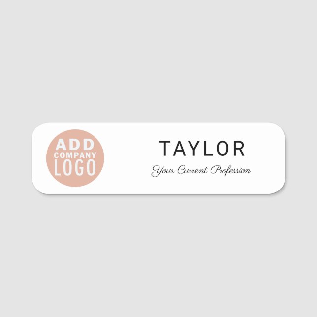 Modern Business Logo Company Employee Events Name Tag (Front)