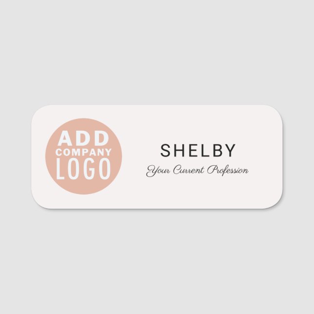 Modern Business Logo Company Employee Staff Name Tag (Front)