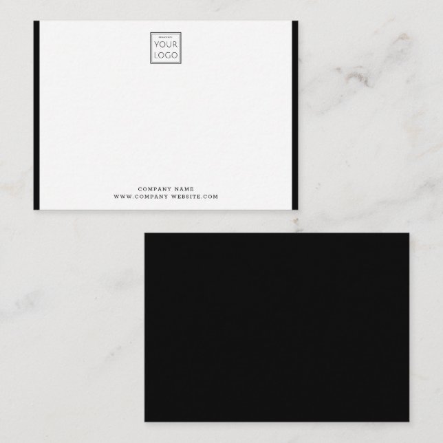 Modern Business Logo Company Name Black Border Card (Front/Back)