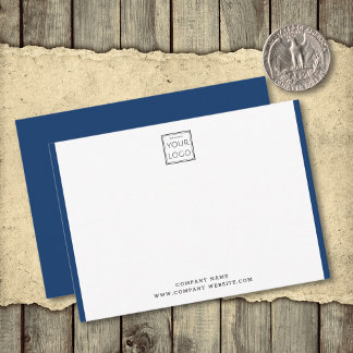 Modern Business Logo Company Name Blue Border Card