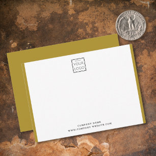 Modern Business Logo Company Name Gold Border Card