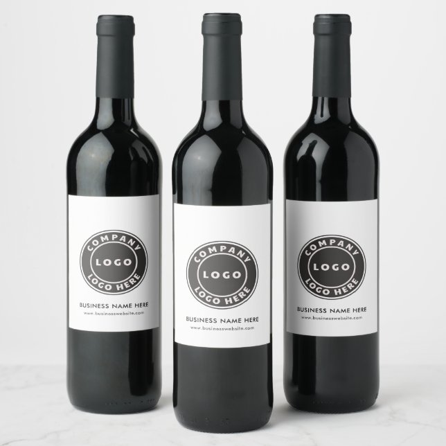 Modern Business Logo Company Promotional Wine Label (Bottles)