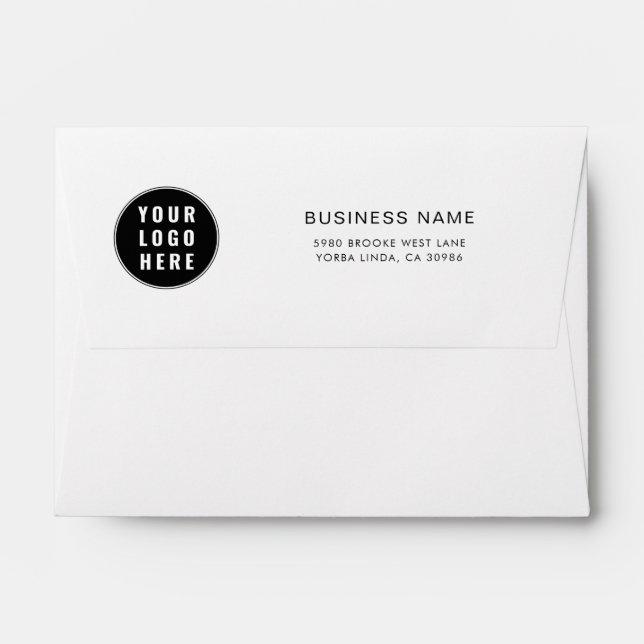 Modern Business Logo Company Return Address Envelope (Back (Top Flap))